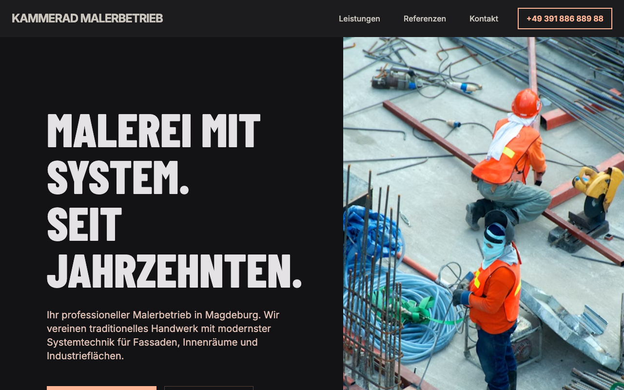 Kammerad Malerbetrieb Website